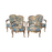 Set of Four Regal Aubusson Bird Tapestry Upholstered Armchairs or Fauteuils