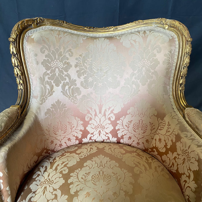 Pair of Exquisite Early 19th Century French Louis XVI Armchairs or Bergere Chairs