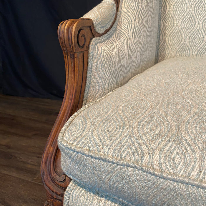 Classic French Louis XV Intricately Carved Walnut Bergere, Armchair or Wingback Chair