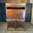 18th Century Spanish Baroque Walnut Bargueno or Vargueno Fall-Front Writing Desk Cabinet Spanish Cabinet "Bargueño" or Vargueno on Stand, Original Wrought Iron and Keys