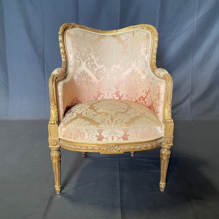 Exquisite Early 19th Century French Set of 4 Louis XVI Armchairs or Bergere Chairs