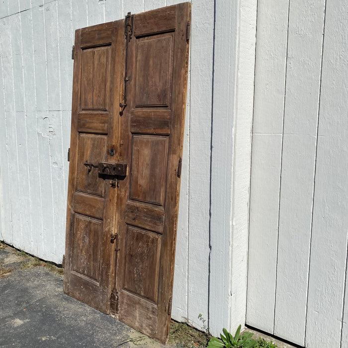 CLEAN UP/FIX UP AND REPHOTOGRAPH. French 18th Century Vielle Porte Double Interior or Exterior Doors with Original Hardware