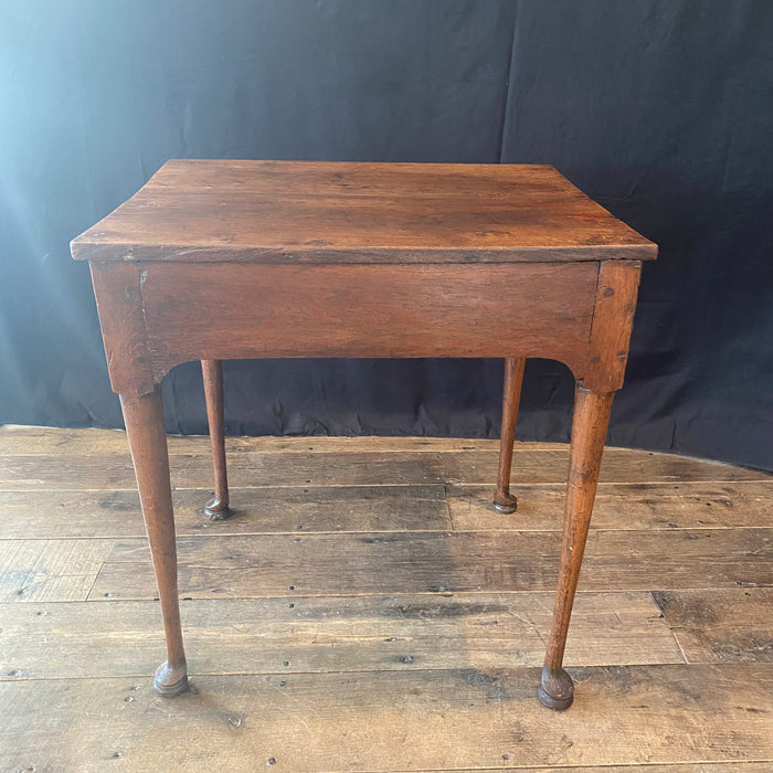 Antique English Georgian Oak Side Table with Drawer | Late 18th Century