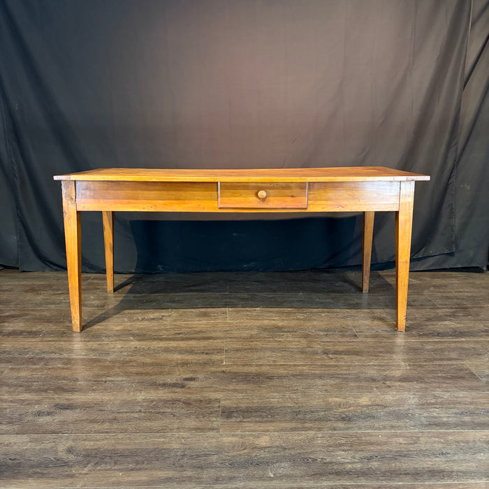 French Provincial Farmhouse Dining Table with Two Drawers 19th Century