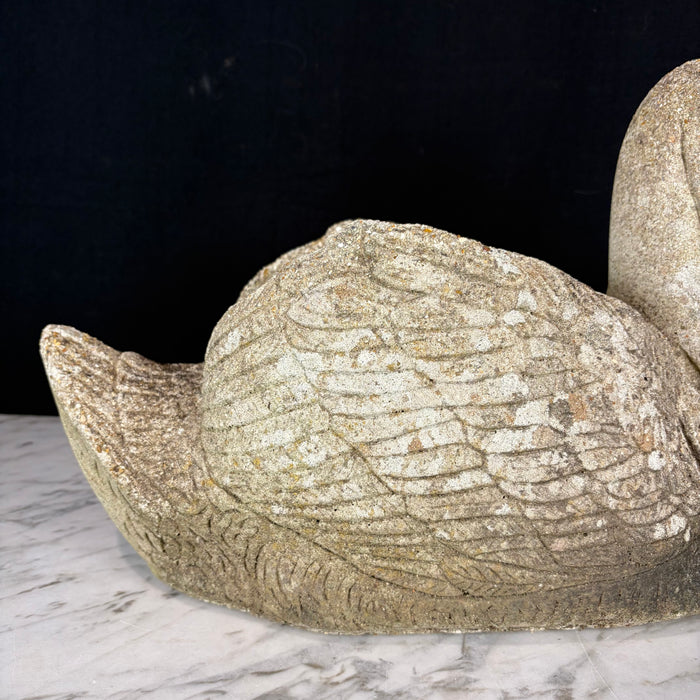 Early British Stone Swan Planter Large