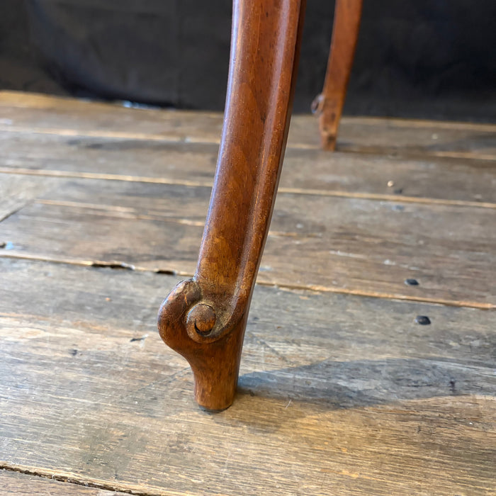 Antique French Louis XV Side Table or Desk with Inlaid Embossed Leather Top
