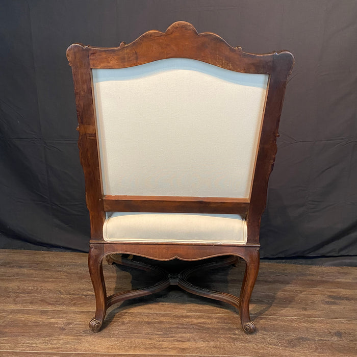 Antique French Louis XV Pair of Chairs or Fauteuils Carved 19th Century