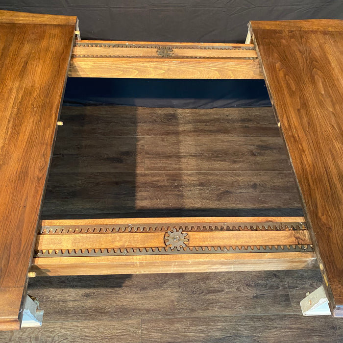 French Provincial Louis XV Style Painted Farmhouse Extendable Dining Table