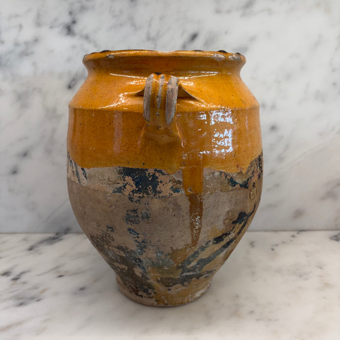 French Confit Pot with Yellow Glaze from the 19th Century #9069