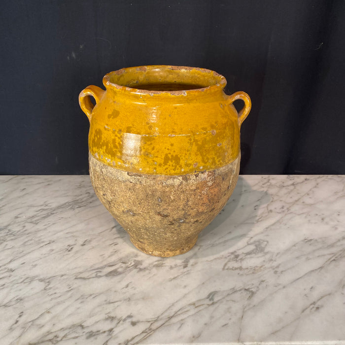 French Confit Pot with Yellow Glaze from the 19th Century #8865