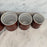 Set of Five French Reddish Brown Enamel Kitchen Canisters with Original Lids