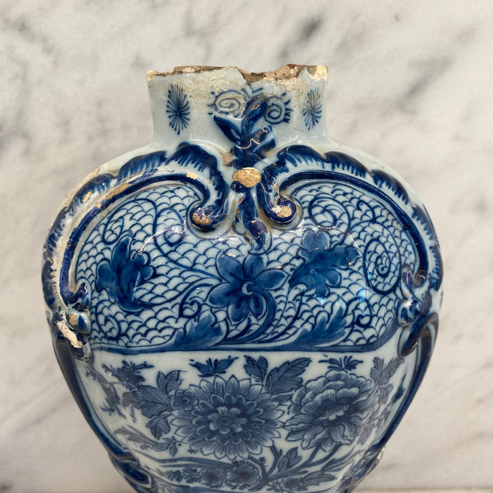 Antique Dutch Delft Blue and White Faience Vase