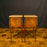 Pair French Louis XV Satinwood Nightstands with Inlaid Marquetry and Marble Tops