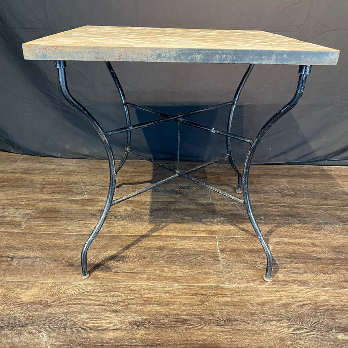 Early Mosaic Bistro Side Table with Iridescent Tiles Indoor or Outdoor for Garden