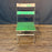 Antique French Folding Cafe' Bistro Chairs in Metal and Wood: Set of Four