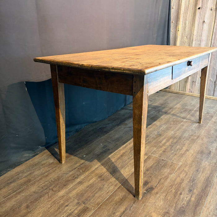 19th Century French Provincial Farmhouse Dining Table, Writing Desk or Work Table with Single Drawer