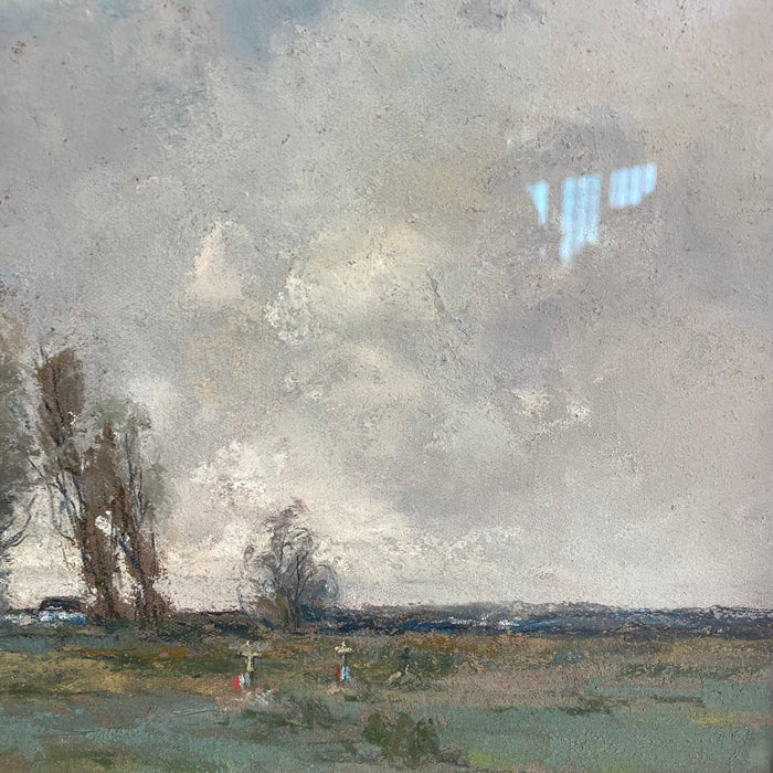 Antique French Painting: Impressionist Landscape from Paris