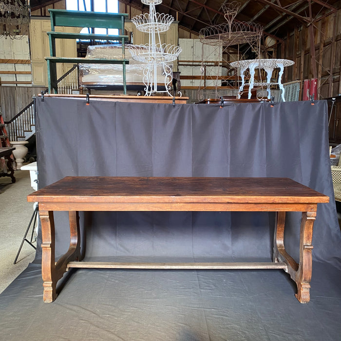 French Walnut Dining Table with Beautifully Carved Lyre End Legs