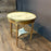 Antique French Bouillotte Round Side Table with Marble Top, Marble Stretcher and Brass Gallery
