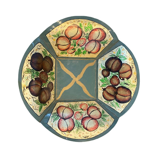 Hand-Painted Tole Fruit Centerpiece Bowl