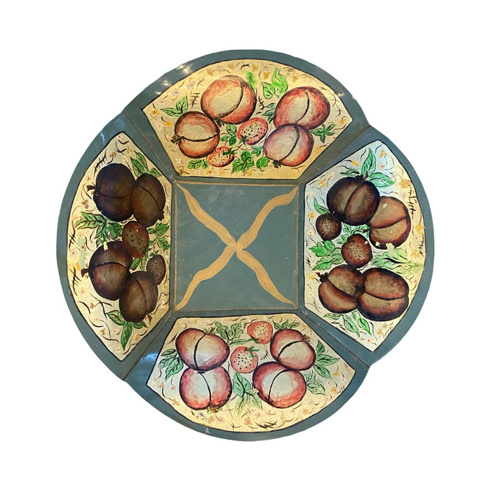 Hand-Painted Tole Fruit Centerpiece Bowl