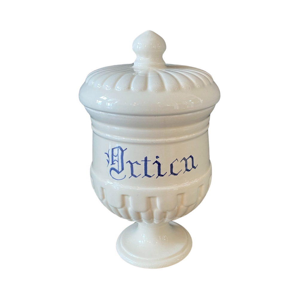 Antique Italian Apothecary Jar Venetian Ortica Porcelain Urn Large