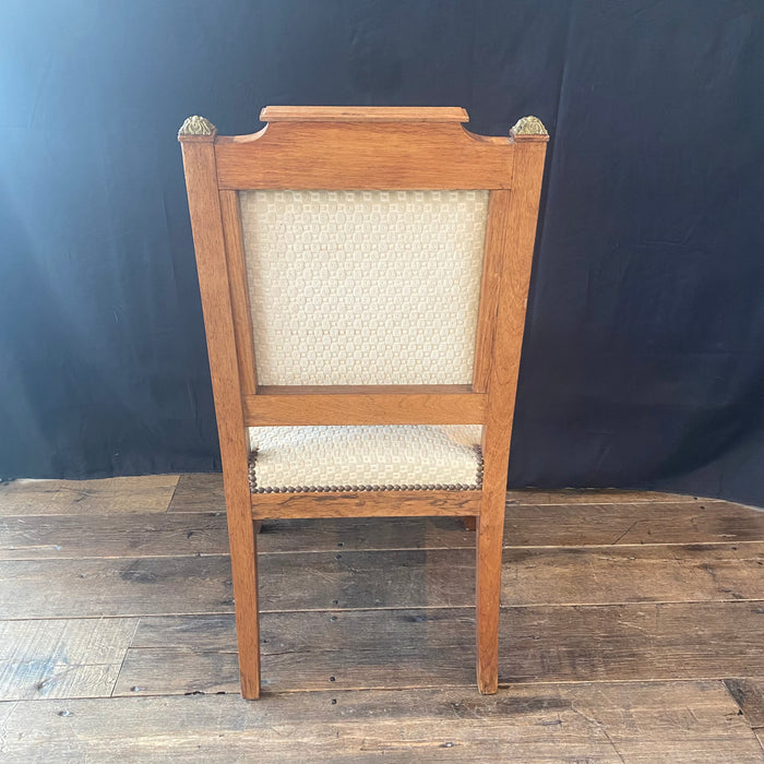 Pair of Antique French Neoclassical Side Chairs or Accent Chairs with Spectacular Inlay and Bronze Mounts