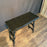 Antique Ebony Spanish Console Table with Curved Wrought Iron Stretchers
