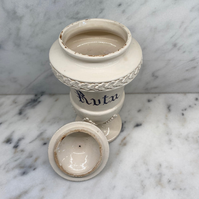 Antique Italian Apothecary Jar Venetian Porcelain Urn Large "Ruta"