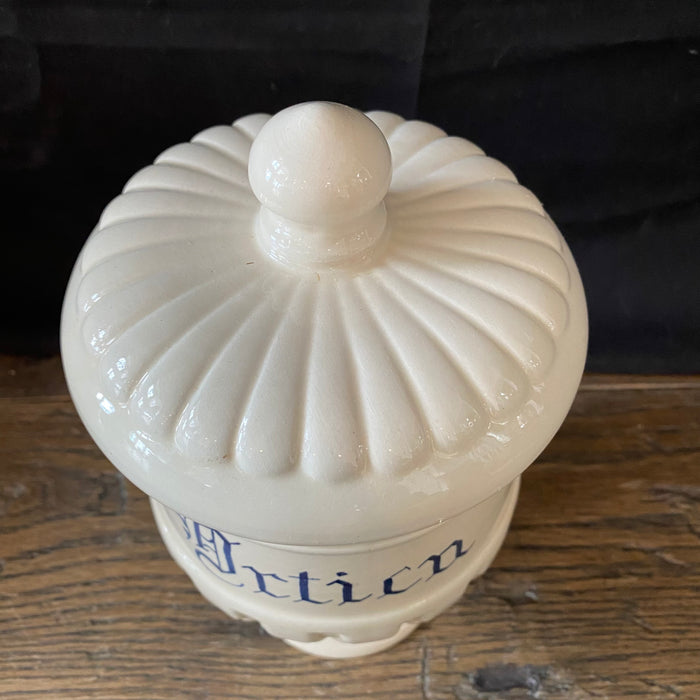 Antique Italian Apothecary Jar Venetian Ortica Porcelain Urn Large