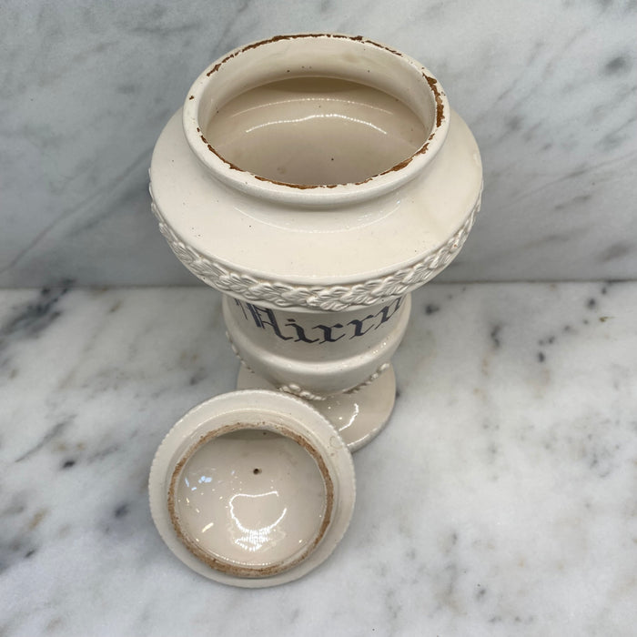 Antique Italian Apothecary Jar Venetian Porcelain Urn Large "Mirra"