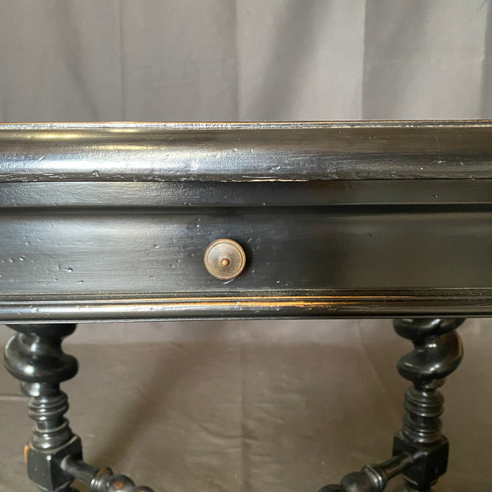 Phillip II Baroque Style Ebony Accent Table or Side Table with Barley Twist Legs