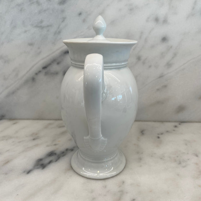 Antique French Porcelain Coffee Pot or Tea Pot with Swan Neck