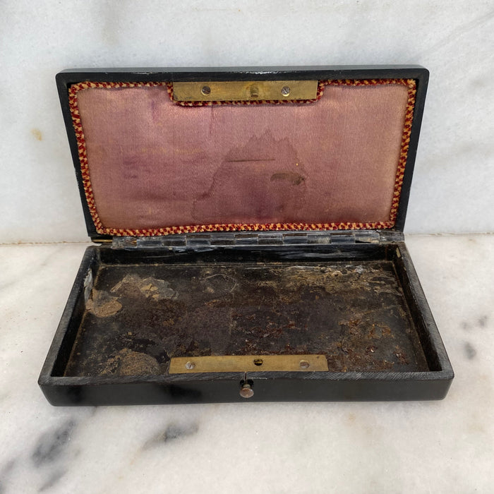 19th Century French Ebony Box with Mother of Pearl Inlay