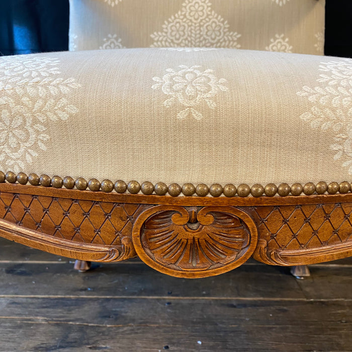 Antique French Provincial Pair of Armchairs or Fauteuils  - Elegant Louis XV Carved Walnut