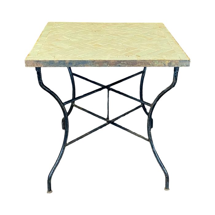Early Mosaic Bistro Side Table with Antique Iridescent Tiles Indoor or Outdoor for Garden
