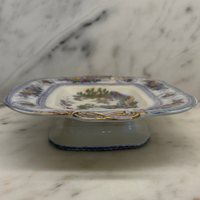 Antique English Staffordshire Parma Hand Painted Serving Platter Livesley Powell & Co 1850s