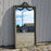 Tall Antique French Painted Neoclassical Pier Mirror with Gilt Accents, Floral Garlands, Ribbon Bow and Wreath Crest
