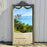 Tall Antique French Painted Neoclassical Pier Mirror with Gilt Accents, Floral Garlands, Ribbon Bow and Wreath Crest