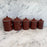 Set of Five French Reddish Brown Enamel Kitchen Canisters with Original Lids