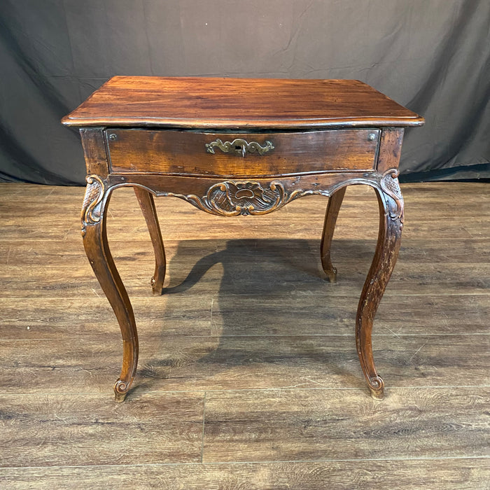 French Early Carved Louis XV Walnut Side Table