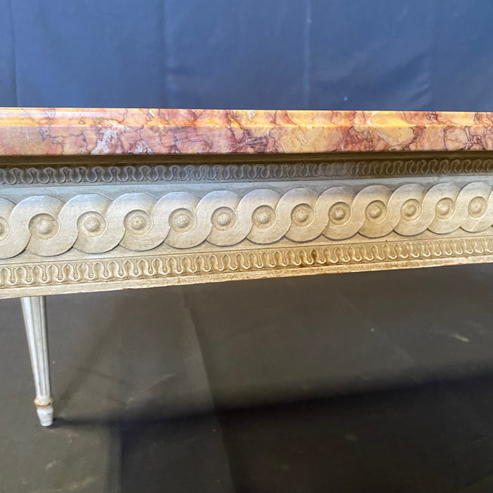 French Louis XVI Marble Top Coffee Table or Cocktail Table