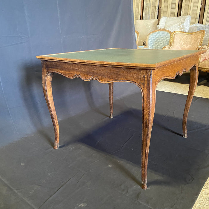 French Louis XV Period Game Table, Side Table or Accent Table with Embossed Leather Reversible Top