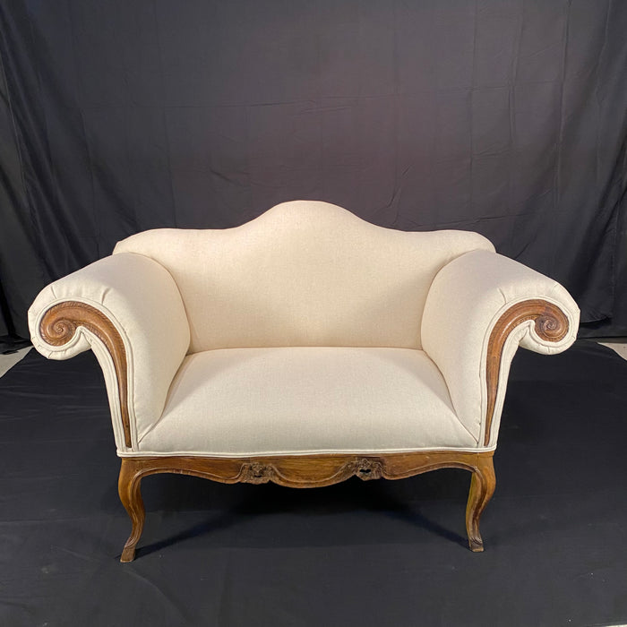 French Sofa or Loveseat Louis XV Triple Arched with New Upholstery