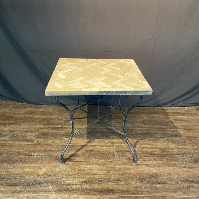 Early Mosaic Bistro Side Table with Iridescent Tiles Indoor or Outdoor for Garden