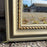 Tall Antique French Painted Neoclassical Pier Mirror with Gilt Accents, Floral Garlands, Ribbon Bow and Wreath Crest