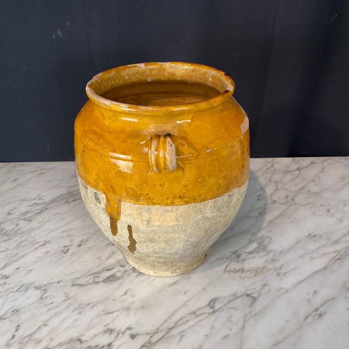 French Confit Pot with Yellow Glaze from the 19th Century #8366