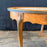 Antique French Louis XV Oval Marble Top Coffee Table, Cocktail or Side Table with Inlay, Marquetry and Bronze Mounts