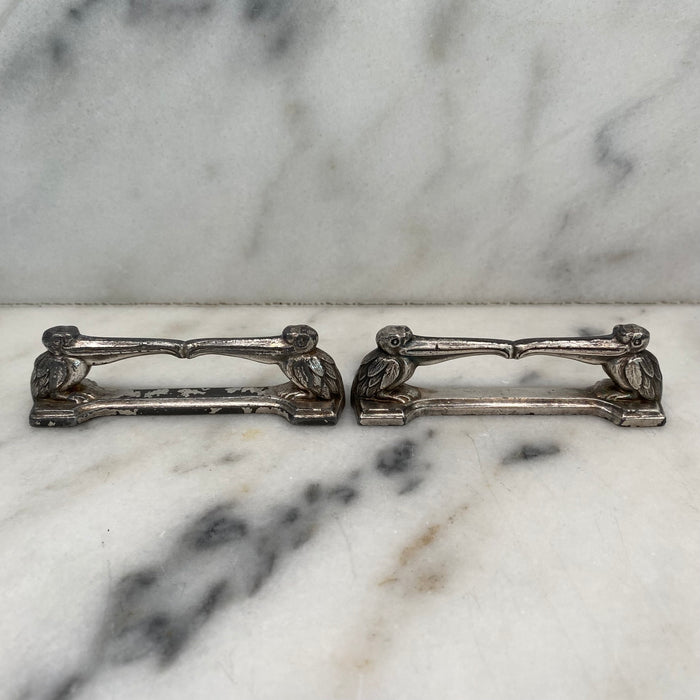 Antique Knife Rests from France: Set of 12 Argit Animal Knife Rests in the Style of Benjamin Rabier