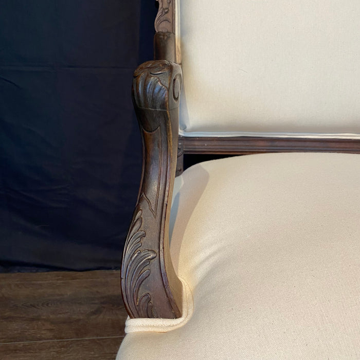 Antique French Louis XV Pair of Chairs or Fauteuils Carved 19th Century